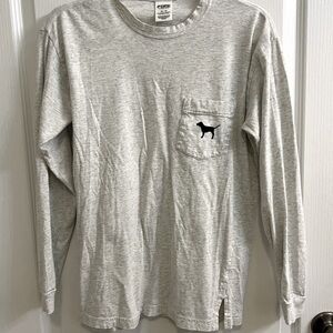 Victoria Secret PINK Long Sleeve Campus Crew Gray Front Pocket XS